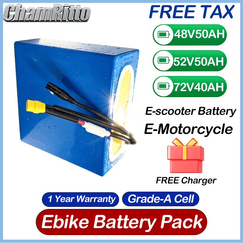 72V 50Ah 21700 Lithium Battery - Аккумулятор для электровелосипеда/электроскутера 48В 52В 30Ач