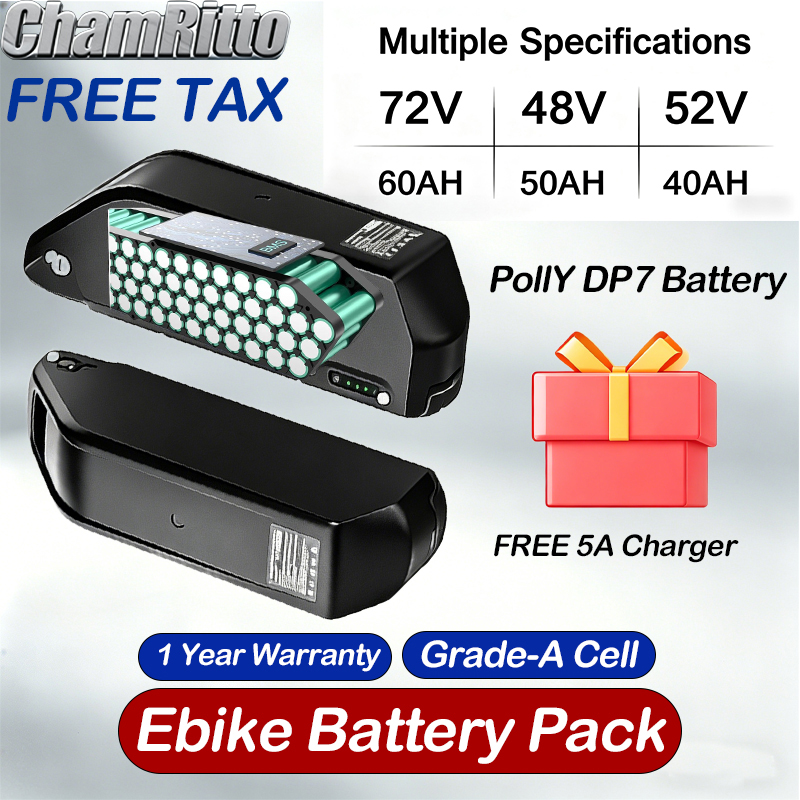 72V 50Ah 21700 Lithium Battery - Аккумулятор для электровелосипеда Downtube Hailong Polly