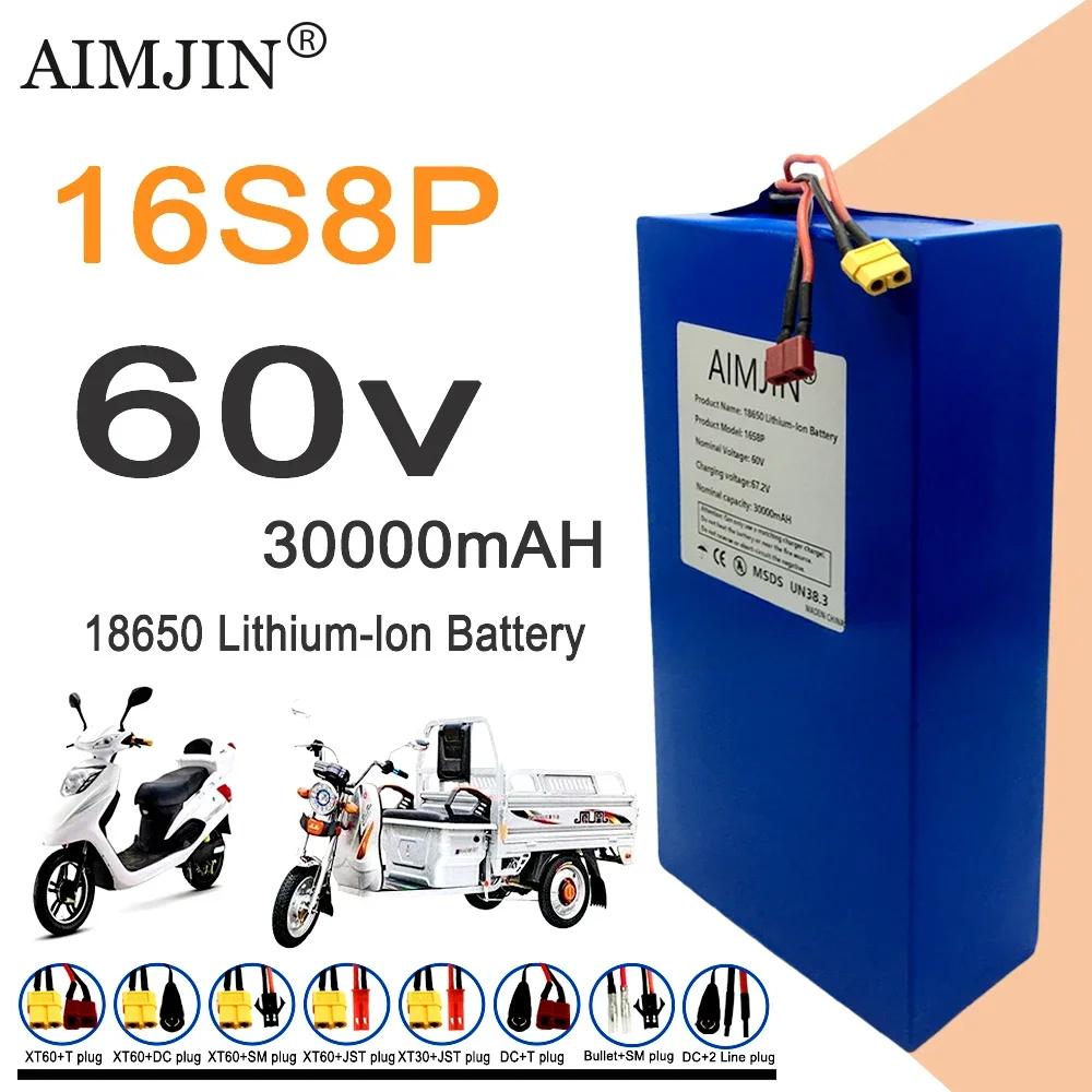 60V 50Ah Electric Scooter Battery - Новая литиевая батарея 16S8p 1000-3000 Вт,