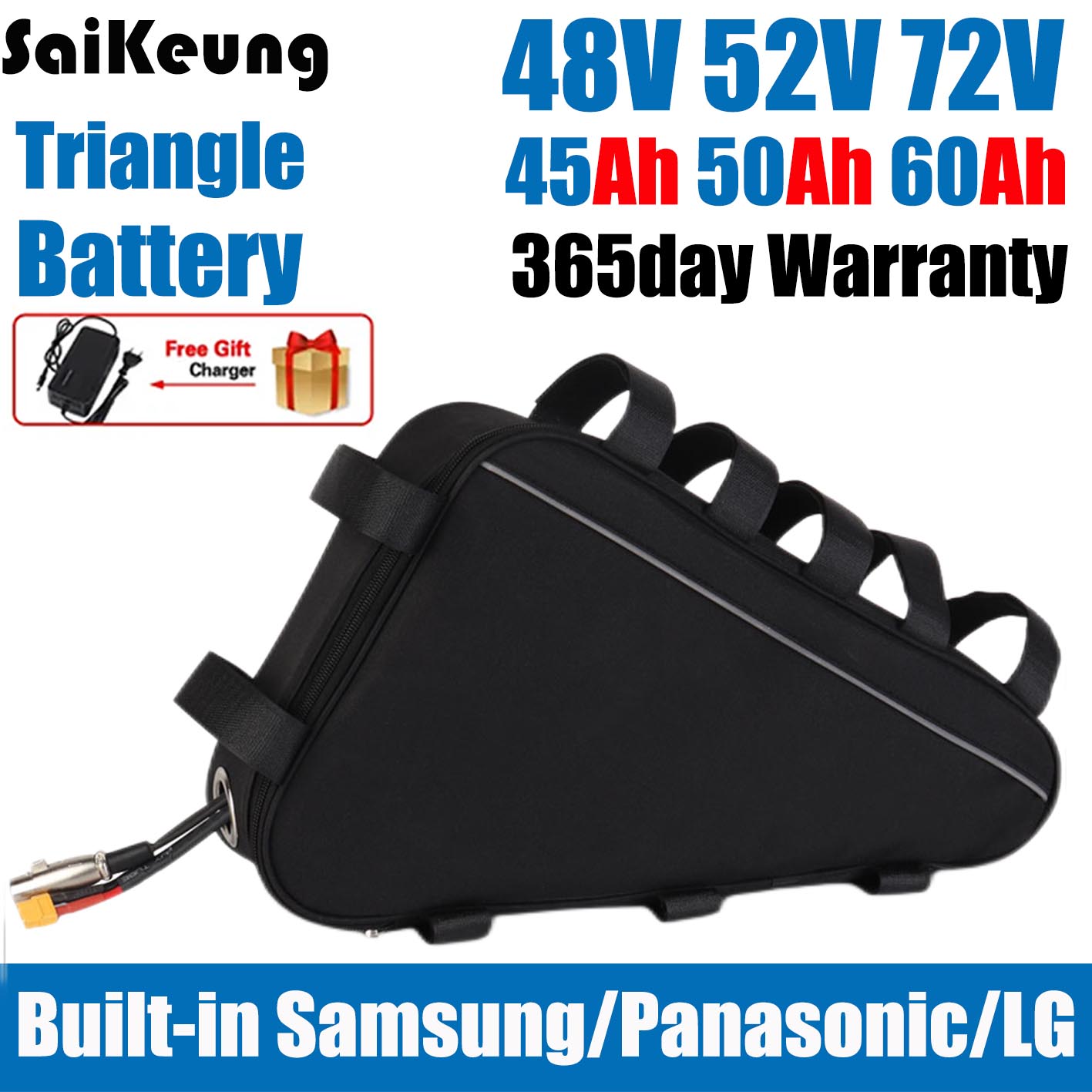 72V 50Ah 21700 Lithium Battery - Электрический велосипед Cham Triangle 48 В