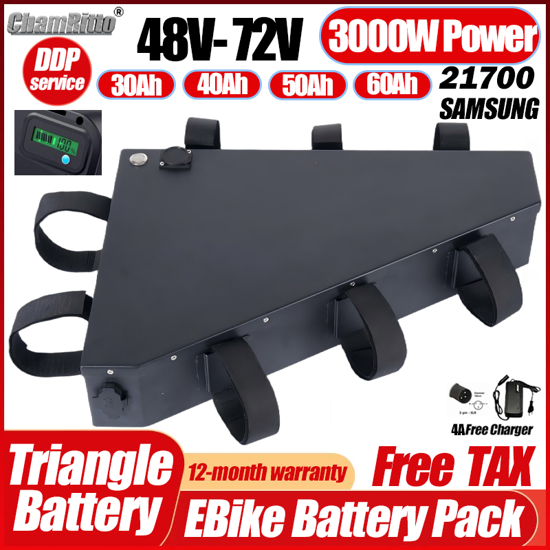 72V 50Ah 21700 Lithium Battery - Электрический велосипед 36 В 48 В