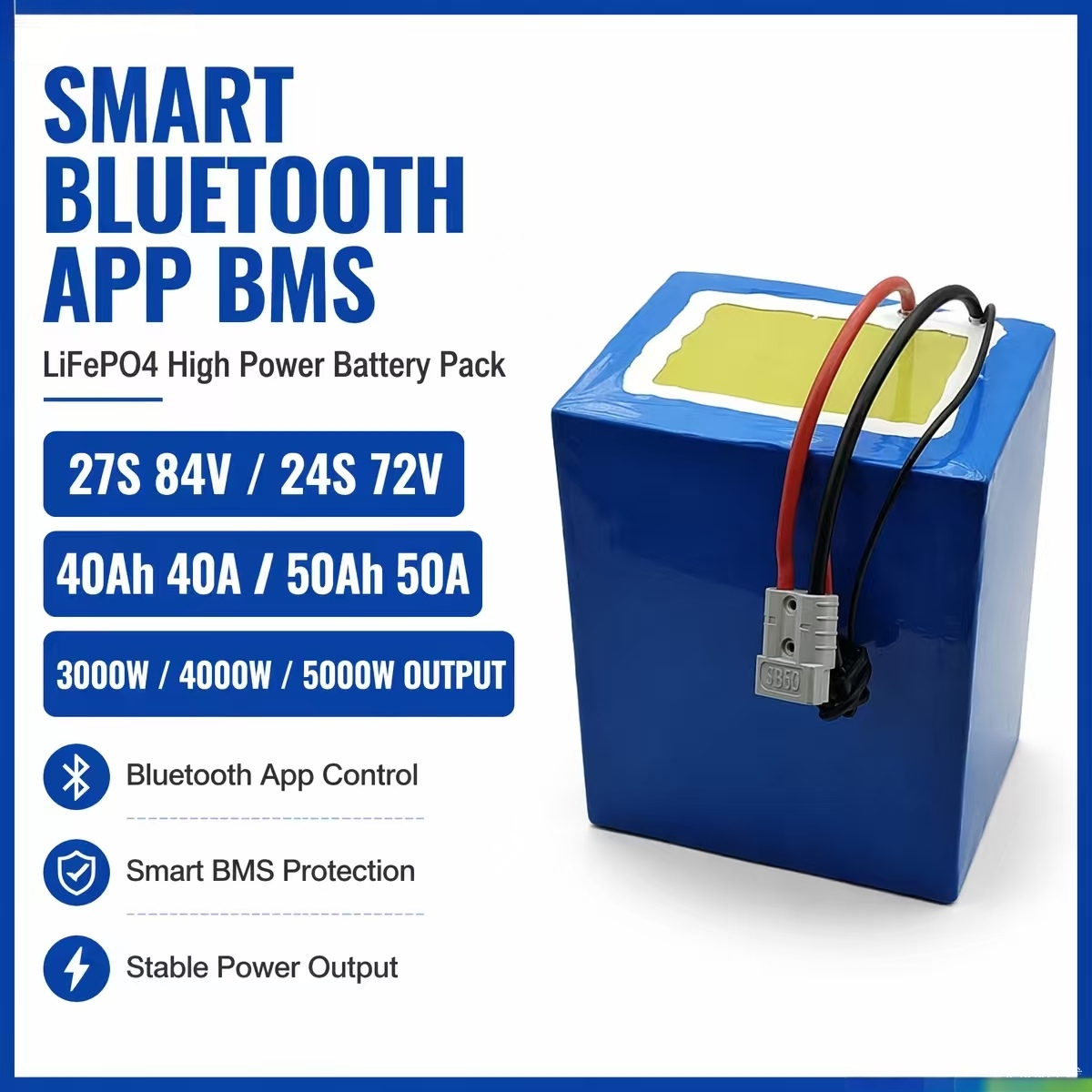 Литиевая батарея LiFePo4 27S 8 – обзор и цена 84V 50A Smart Bms Bluetooth