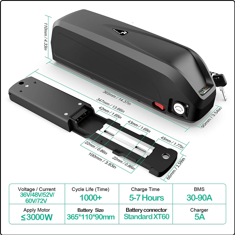 Аккумулятор для электровелосип – обзор и цена 72V 50Ah 21700 Lithium Battery
